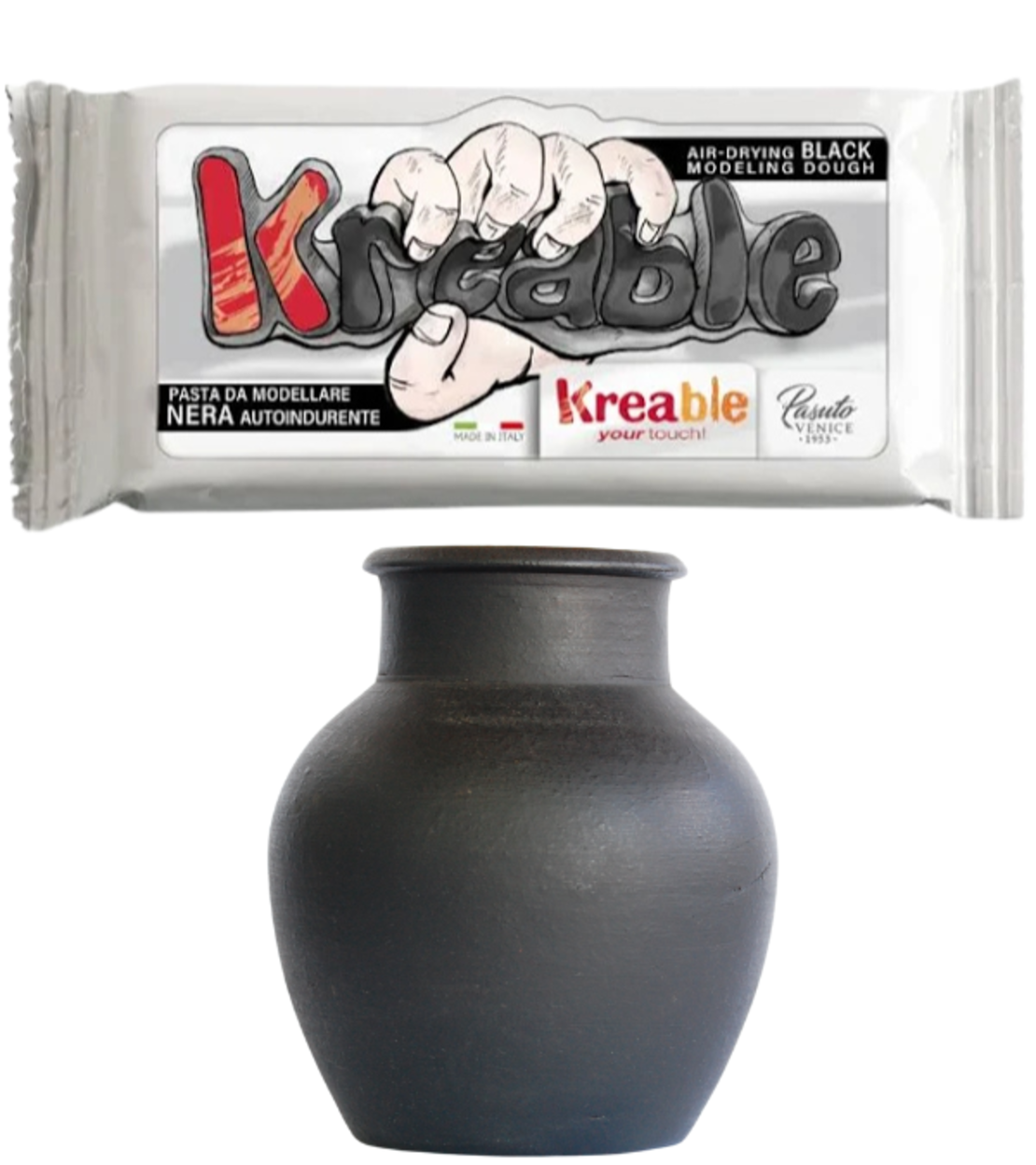 חימר מתייבש באוויר Kreable – צבע שחור 500 ג'