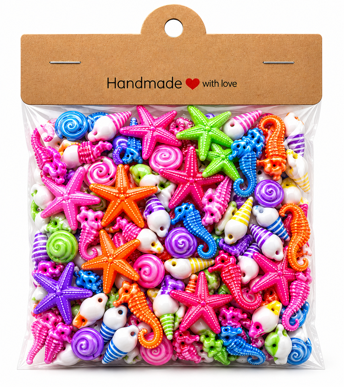 סט חרוזי ים צבעוניים לתכשיטים ויצירה – Ocean Theme Charms Beads Mix 100PCS