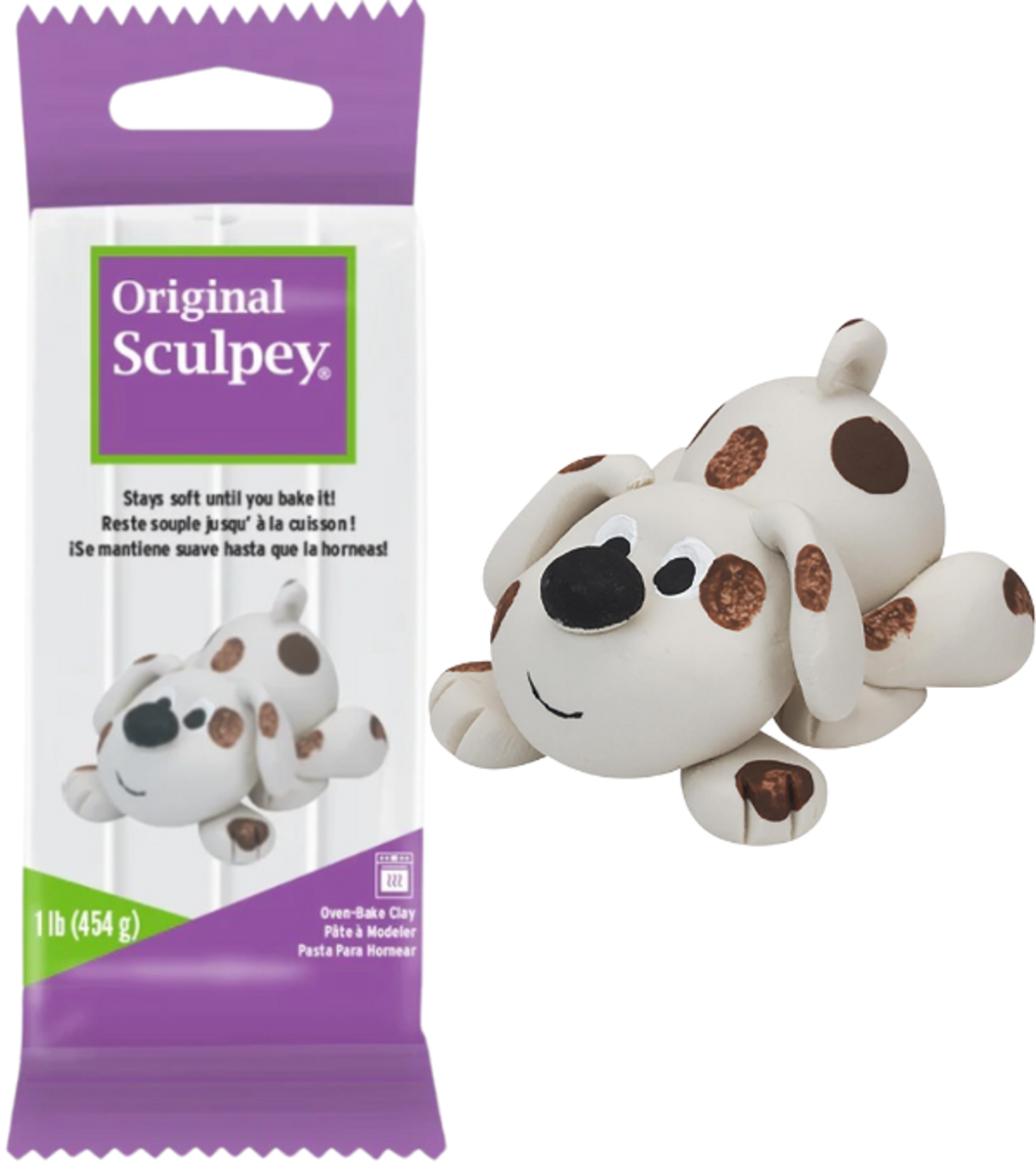 חימר פולימרי לאפייה לבן - 454 גרם - Original Sculpey White