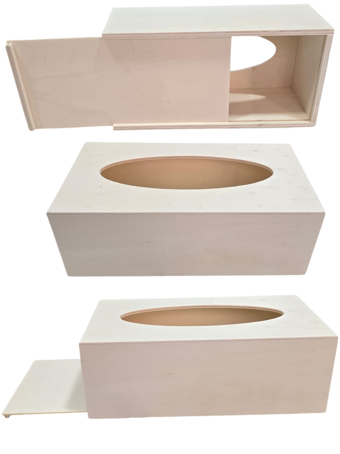 קופסת עץ למפיות טישו עם מכסה נשלף - 25x13x9 ס