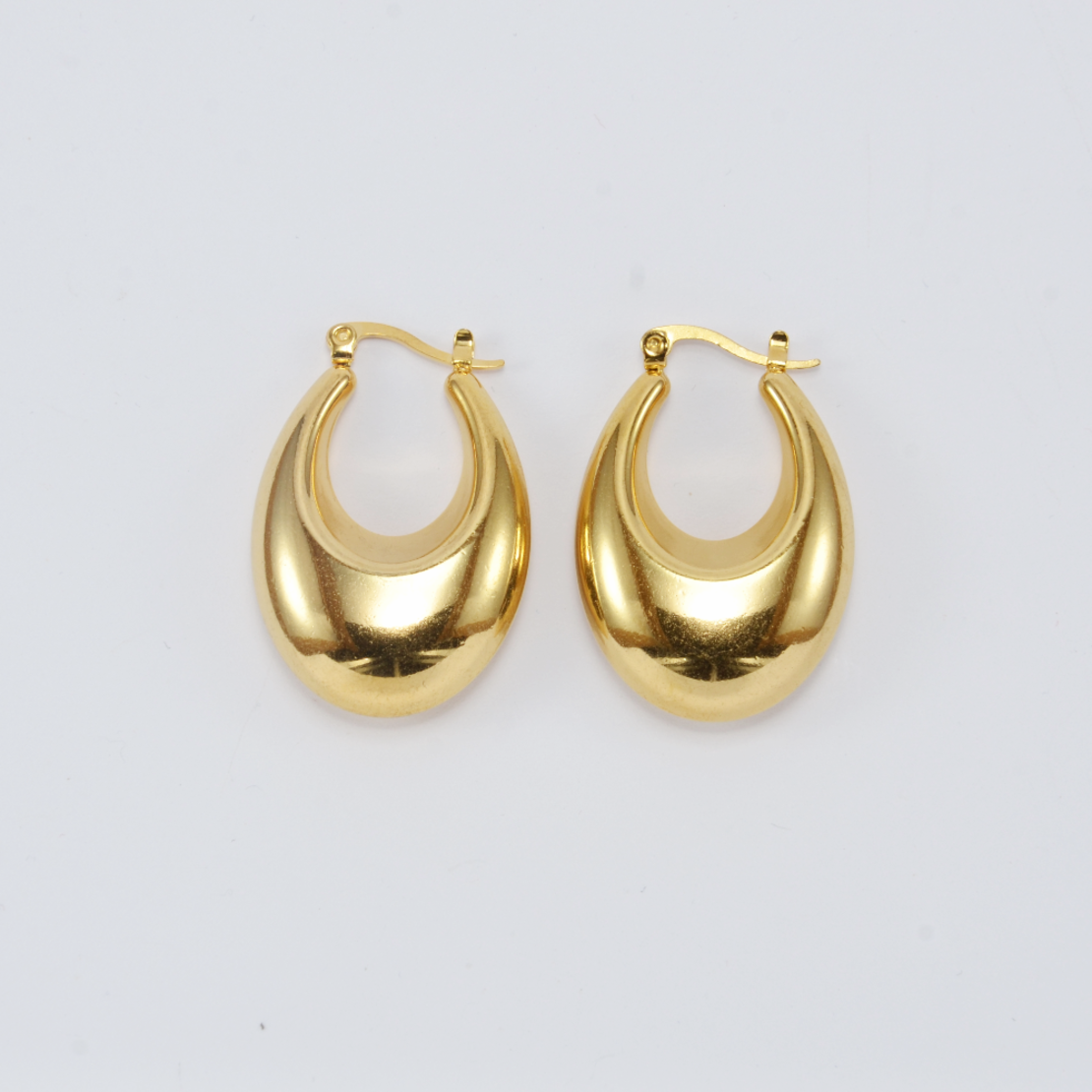 A drop hoop earring