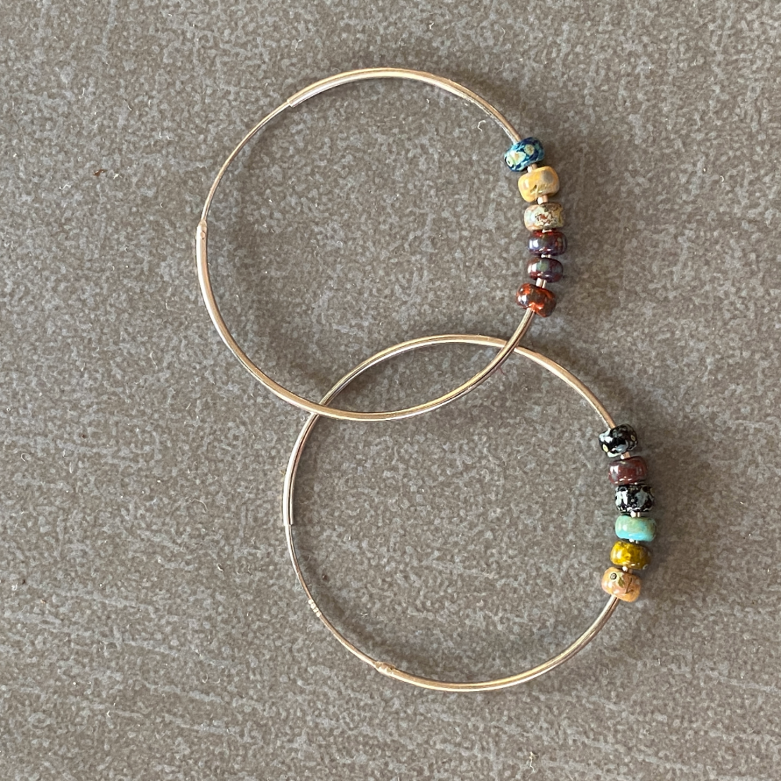 hoop earrings with beads