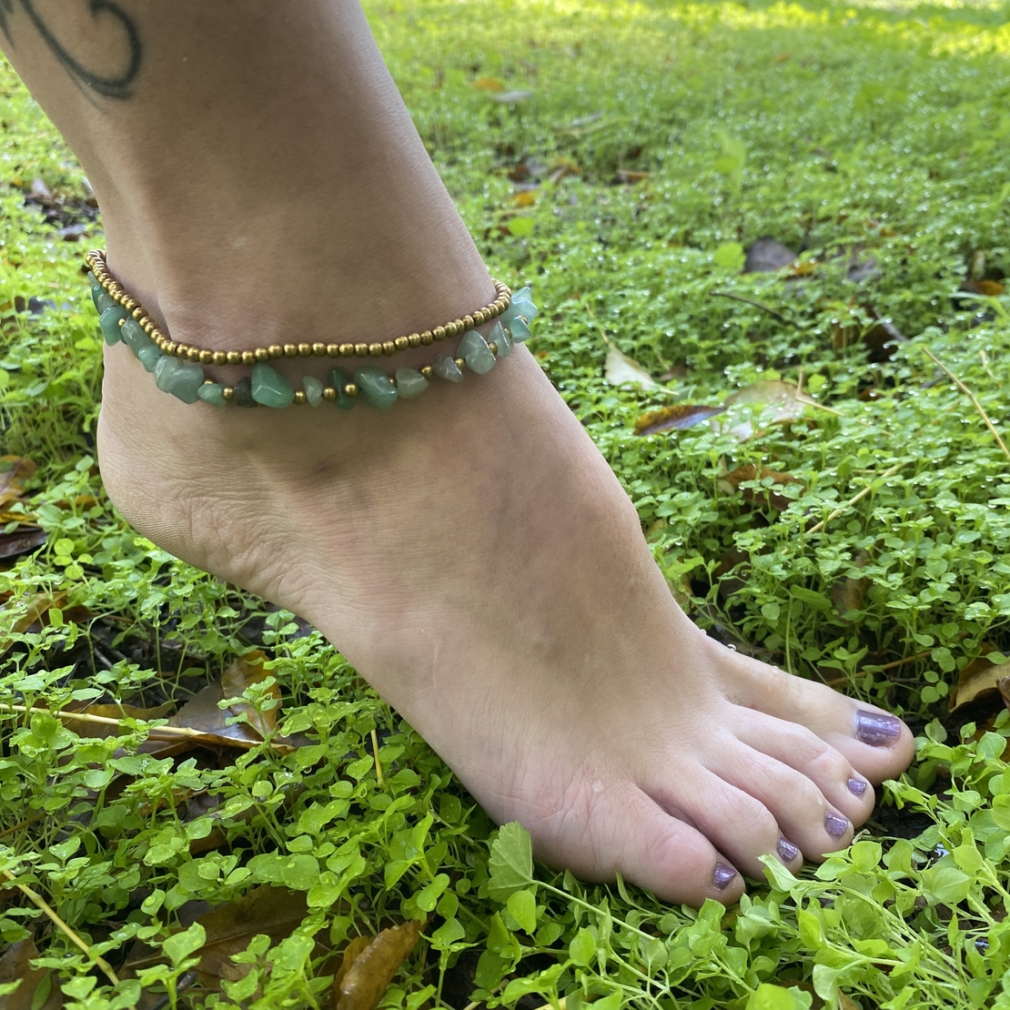 Double beaded anklet - lake