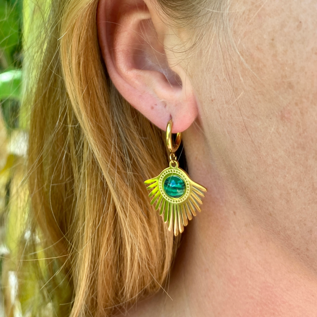 Hoop earrings with a pendant