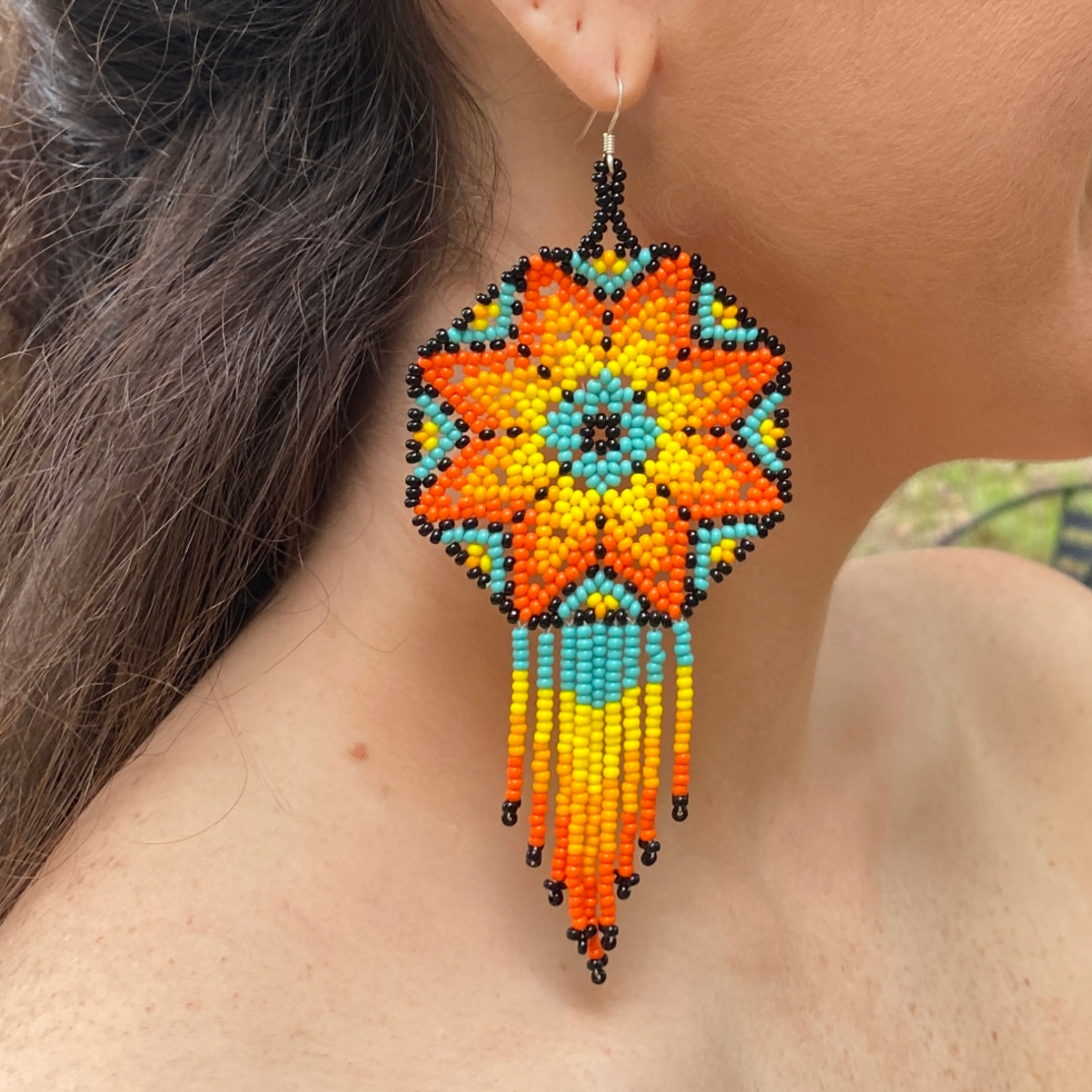 Mexican beaded earrings - spring