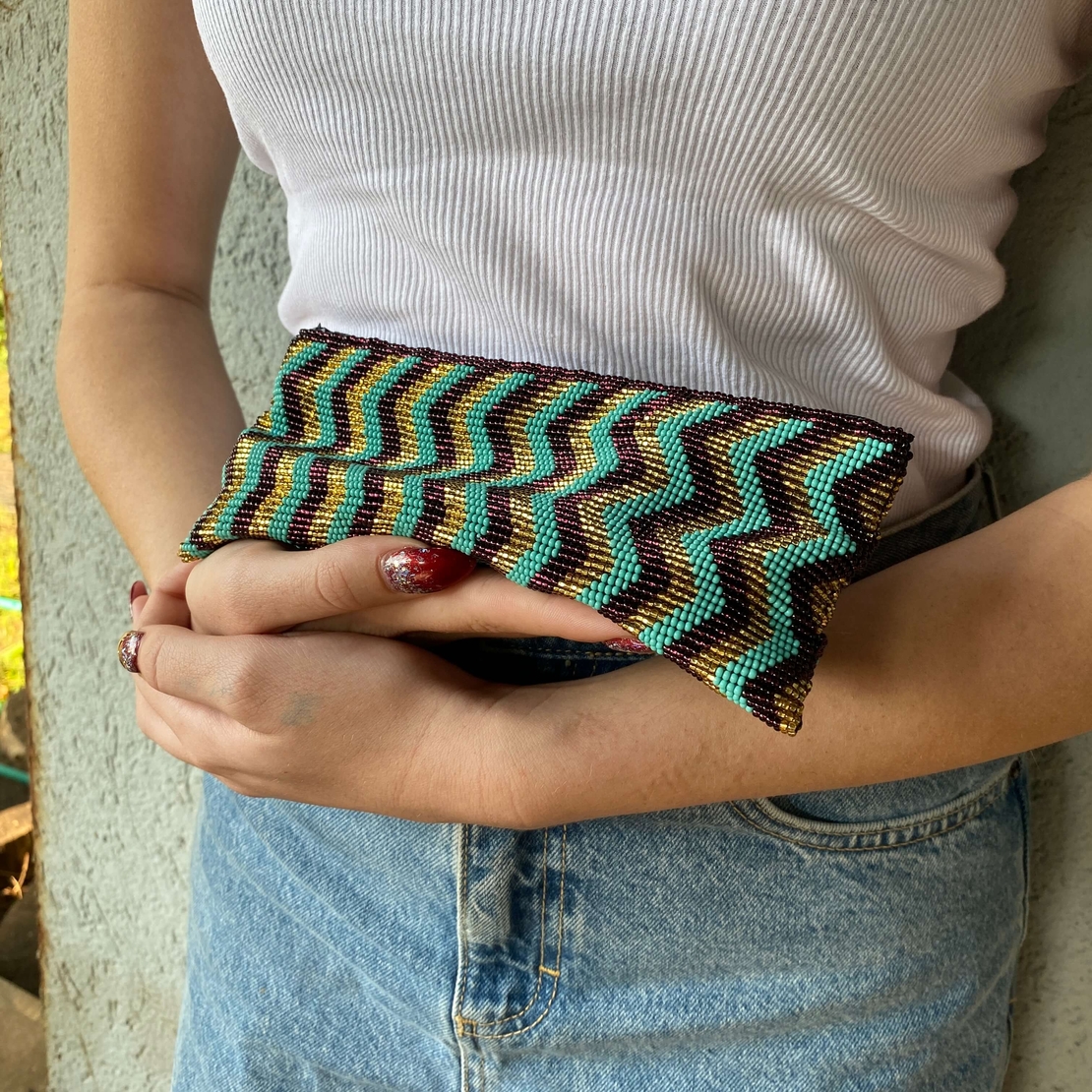 Mexican beaded purse - zigzag - Sold out