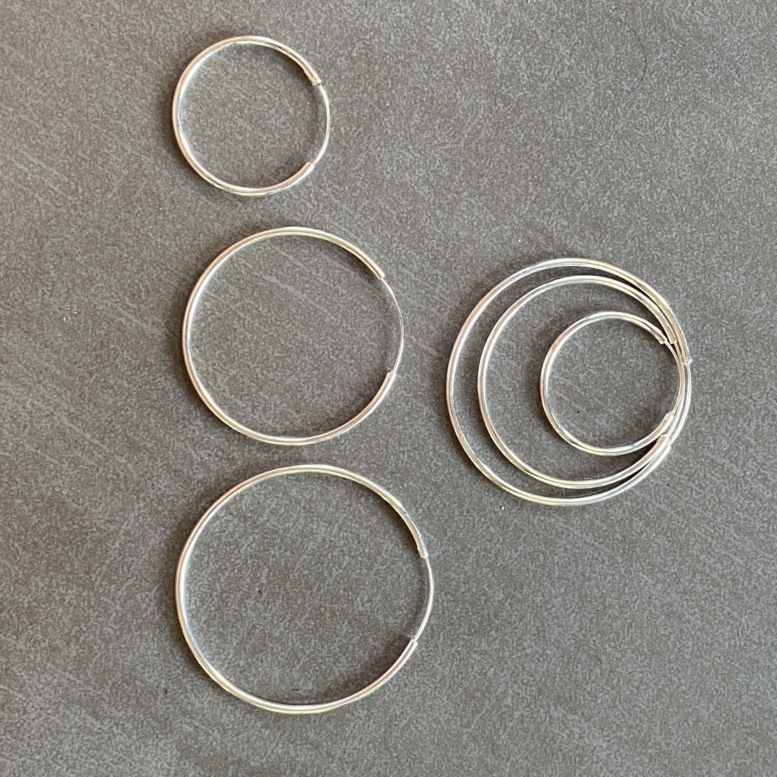 Small silver hoop earrings