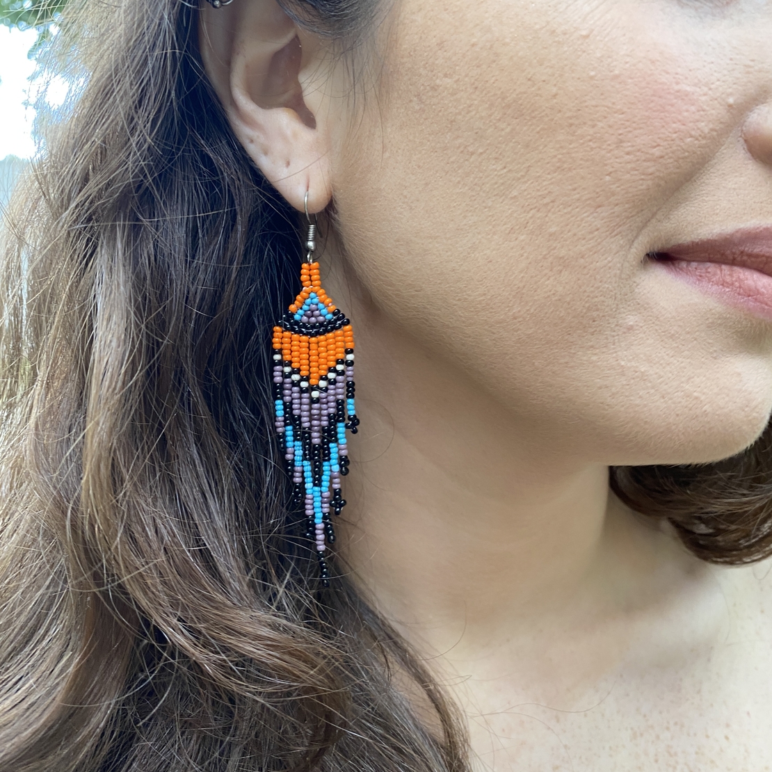 Mexican beaded earrings - sahara