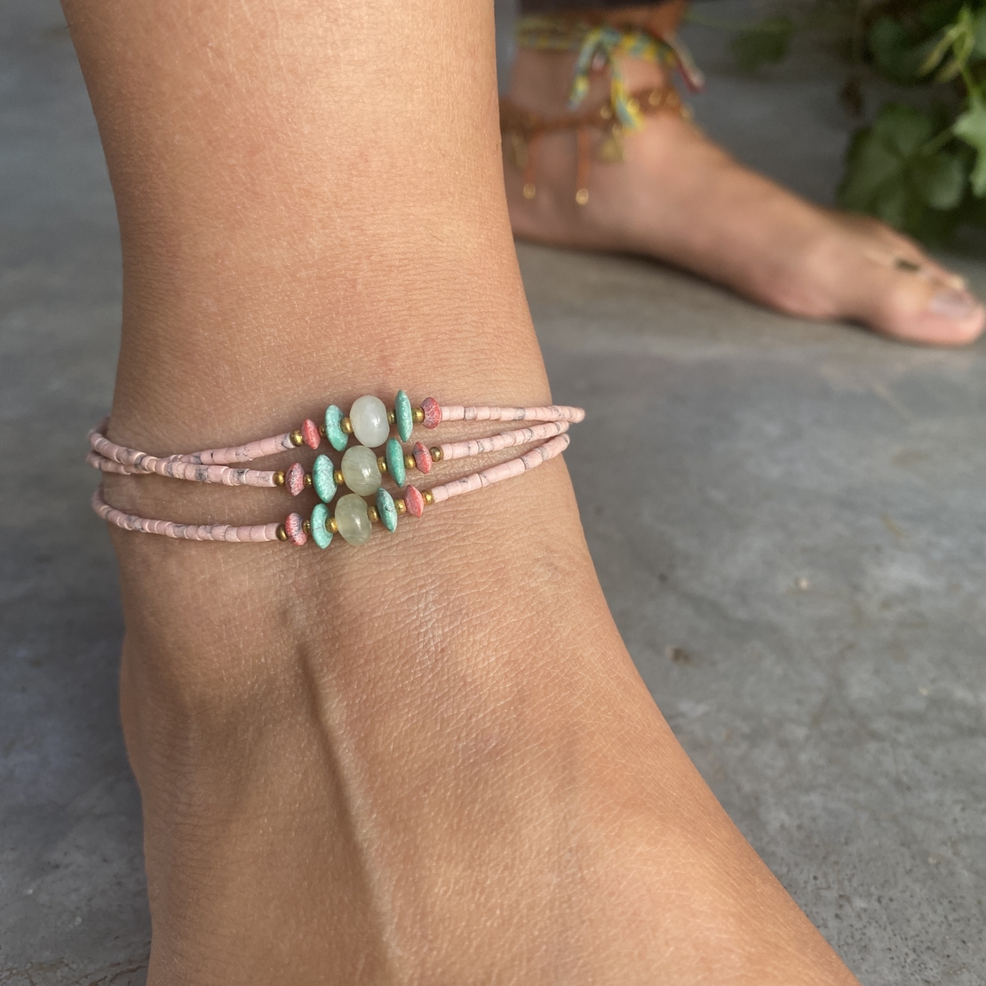 Afghan beads ankle bracelet