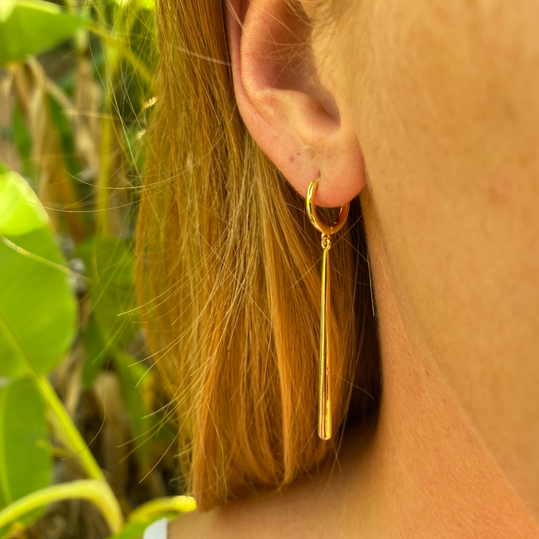 hoop earrings with a hanging rod