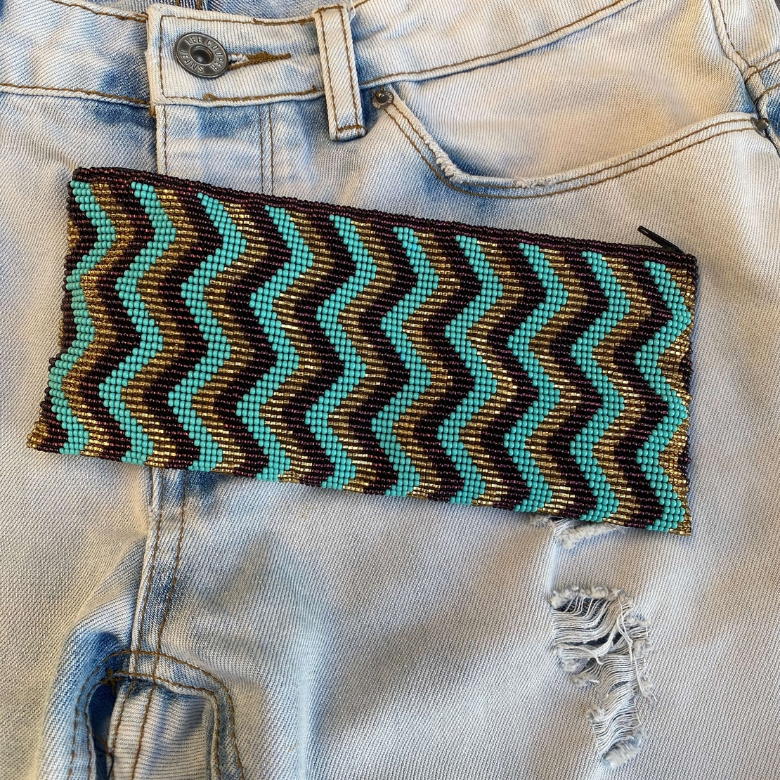 Mexican beaded purse - zigzag - Sold out