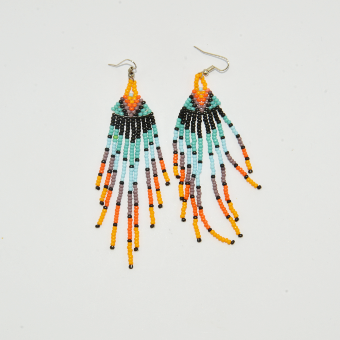 Mexican beaded earrings - oasis