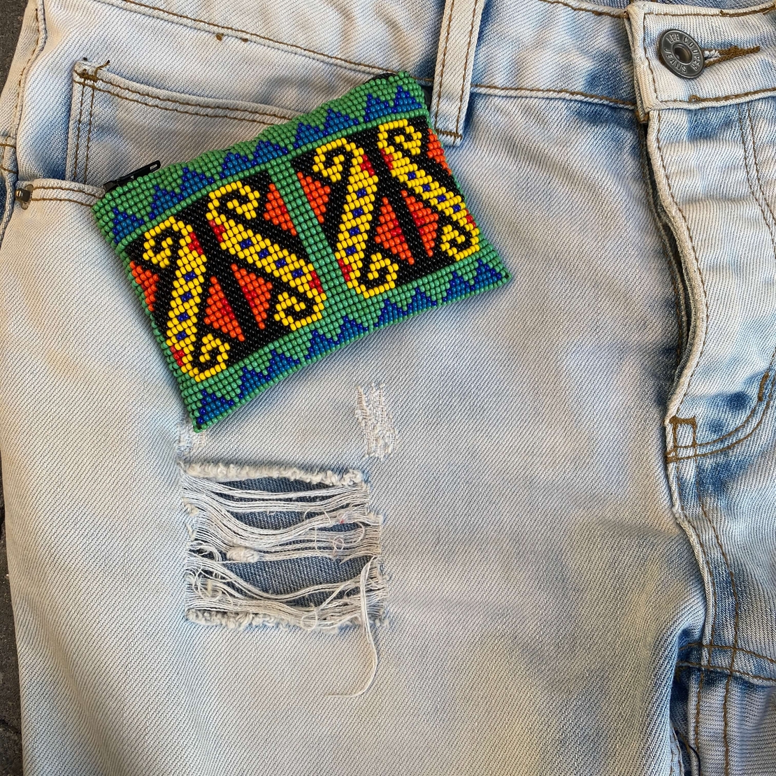 Mexican beaded purse - python