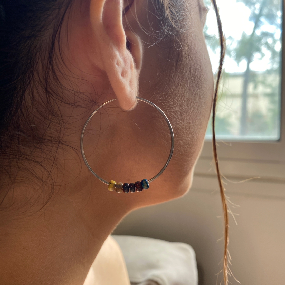 hoop earrings with beads