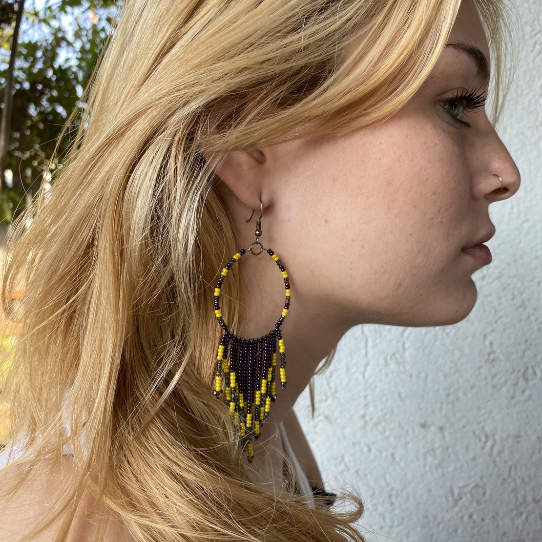 Mexican beaded earrings - night