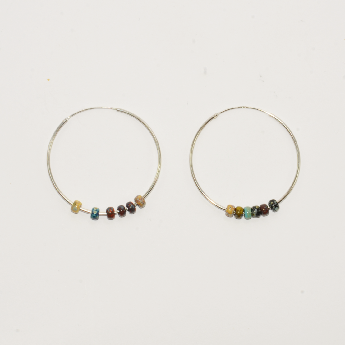 hoop earrings with beads