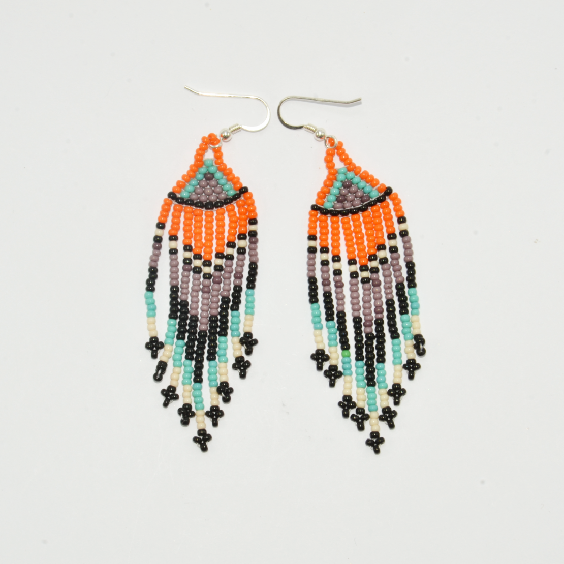 Mexican beaded earrings - sunrise