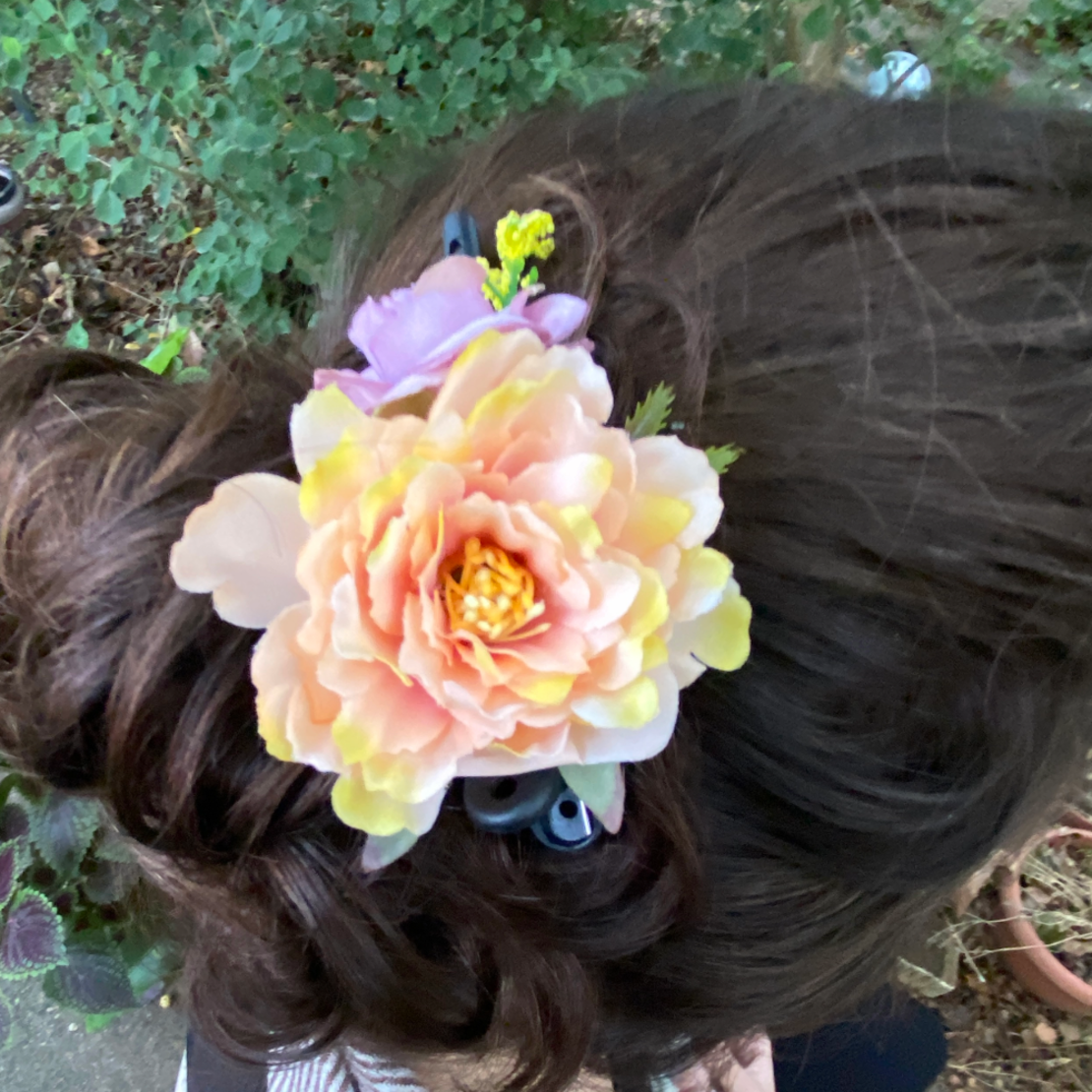 Flower hairclip - sunset