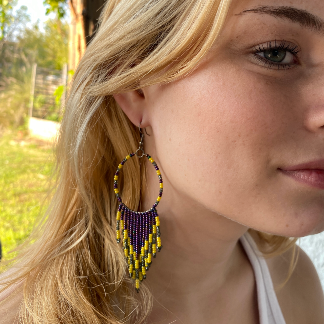 Mexican beaded earrings - night