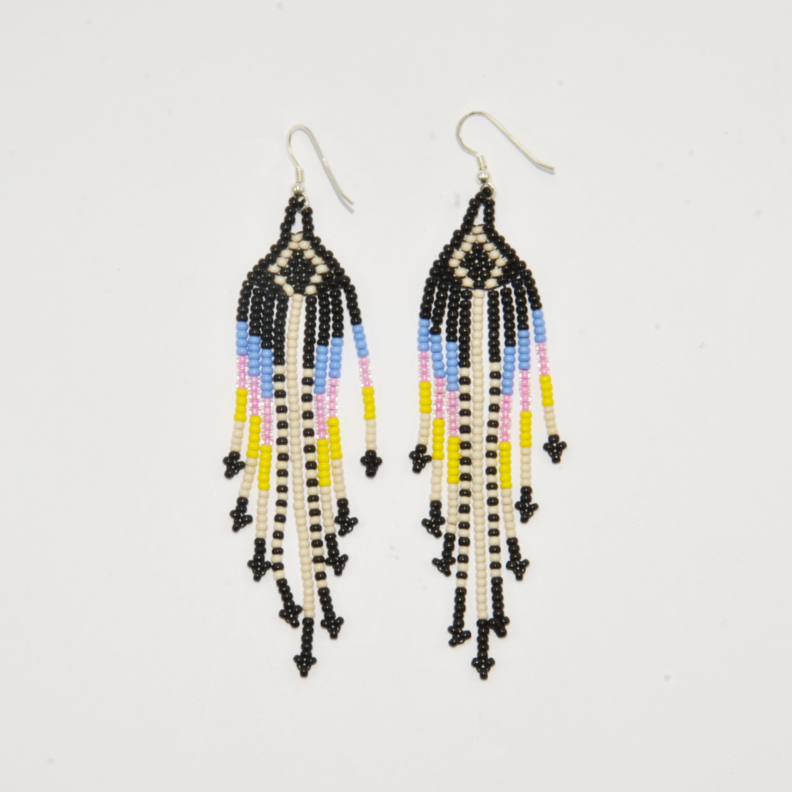 Mexican beaded earrings - sunset