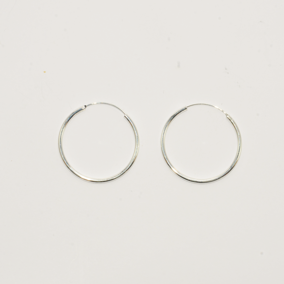 Small silver hoop earrings