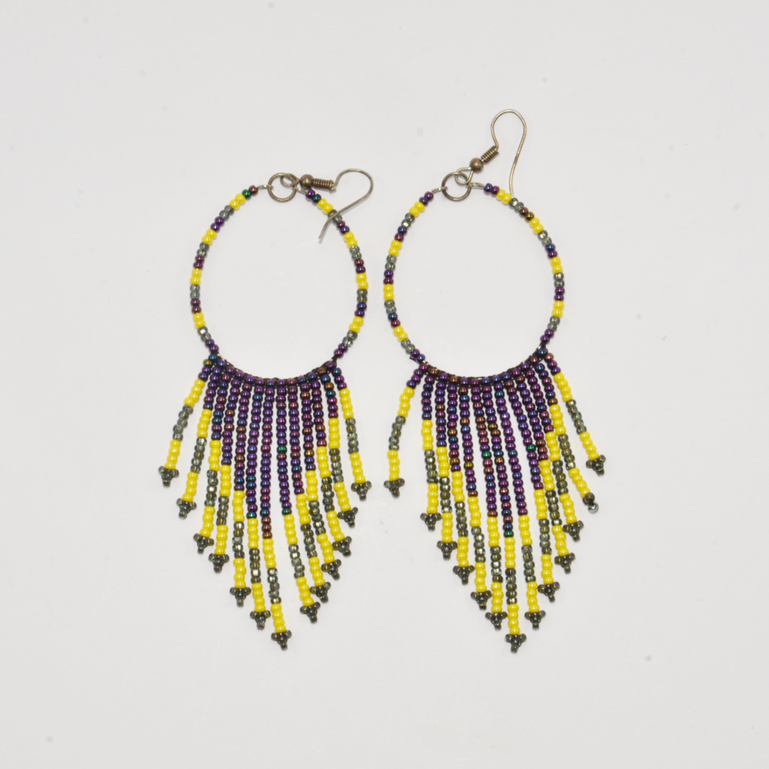 Mexican beaded earrings - night