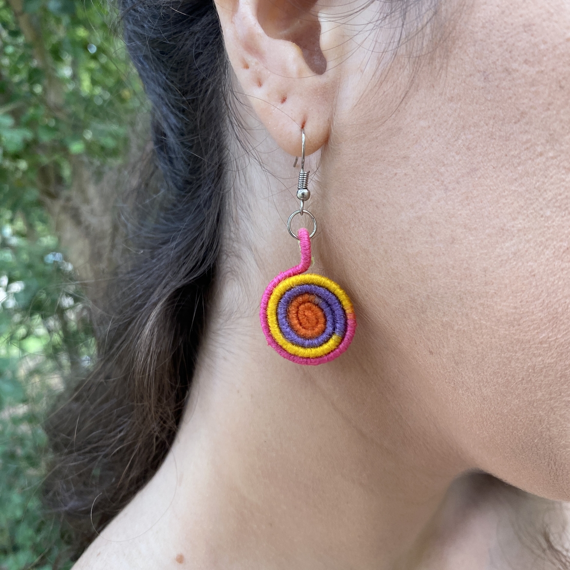 Spiral earrings - sunset