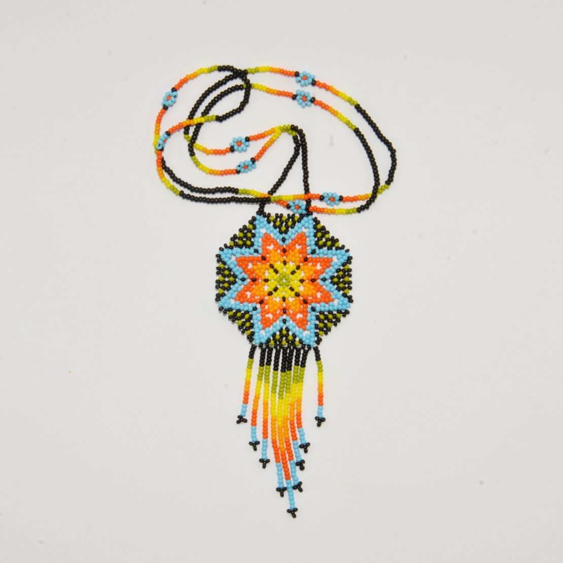 Mexican beaded earrings - sun