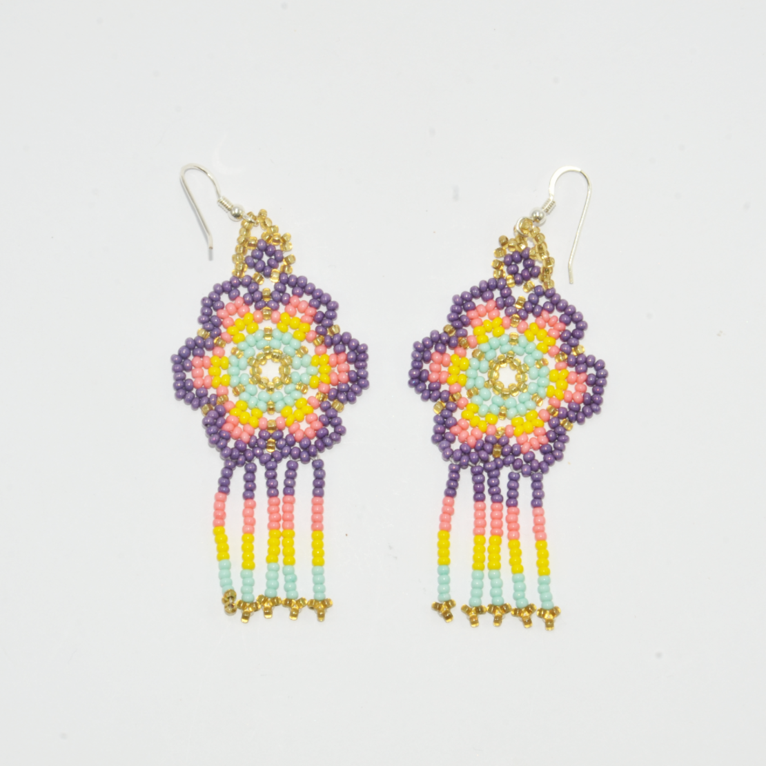 Mexican beaded earrings - fairy