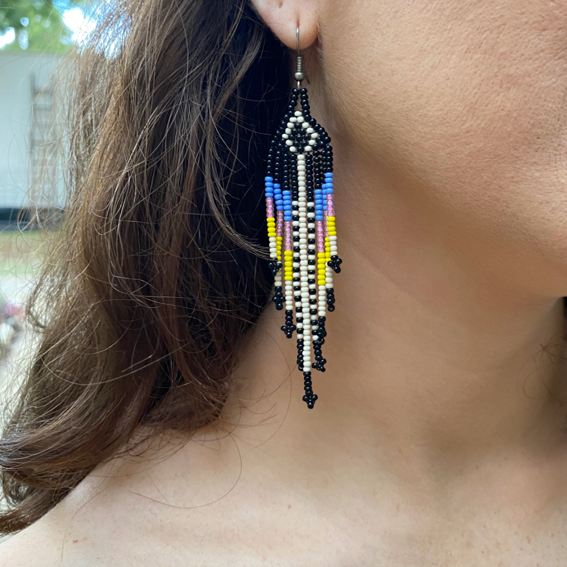 Mexican beaded earrings - sunset