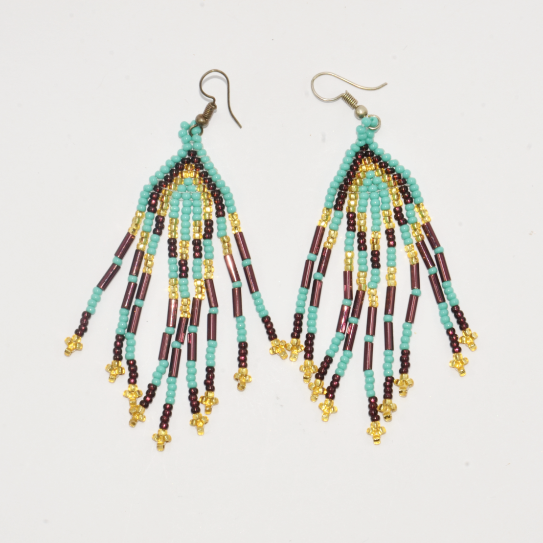 Mexican beaded earrings - river