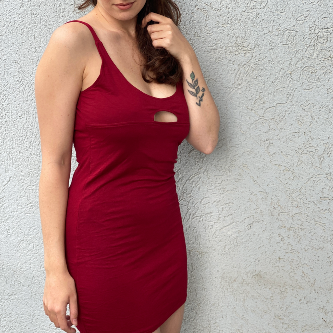 red half moon dress