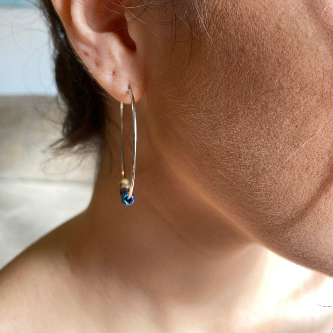 hoop earrings with beads