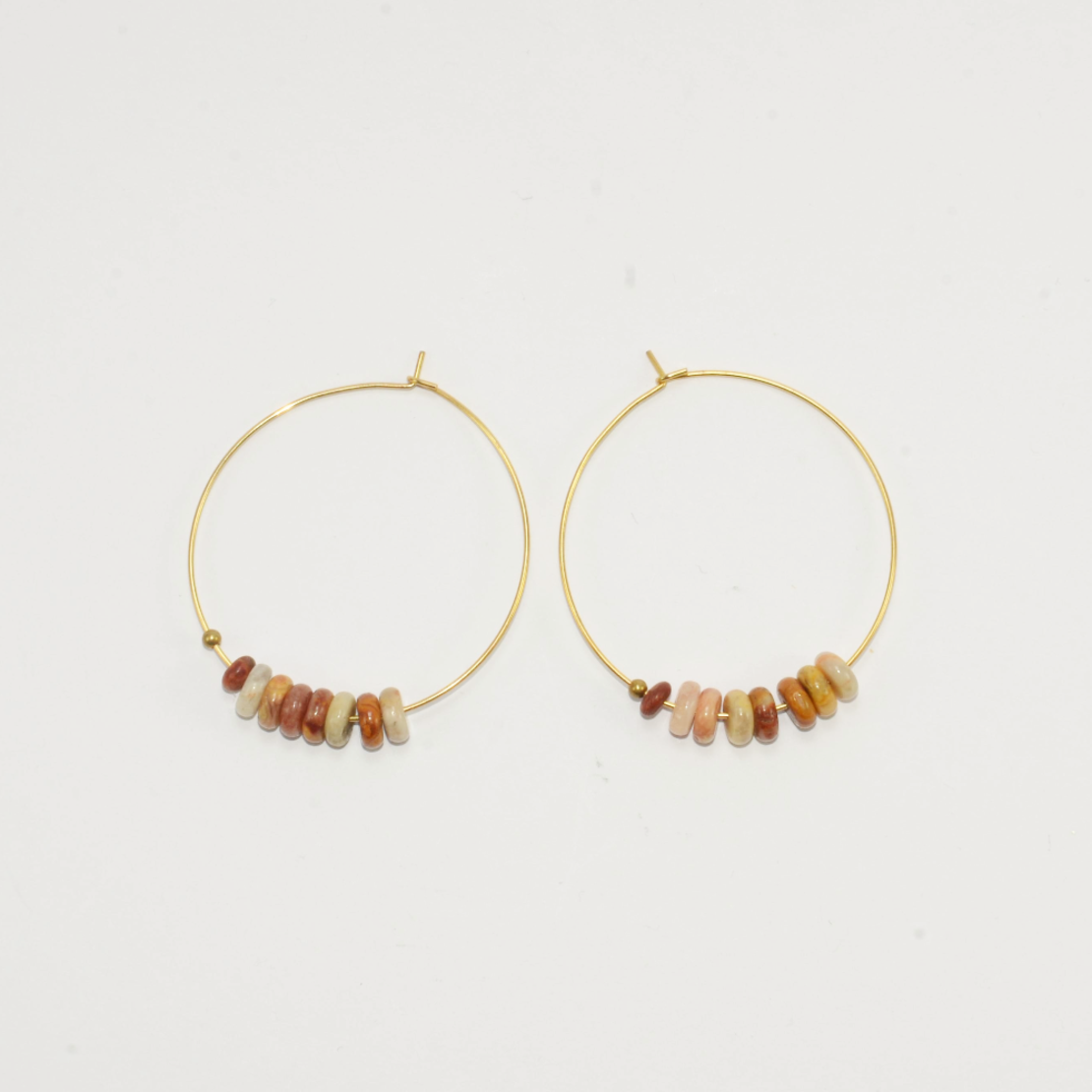 Hoop earrings with stones