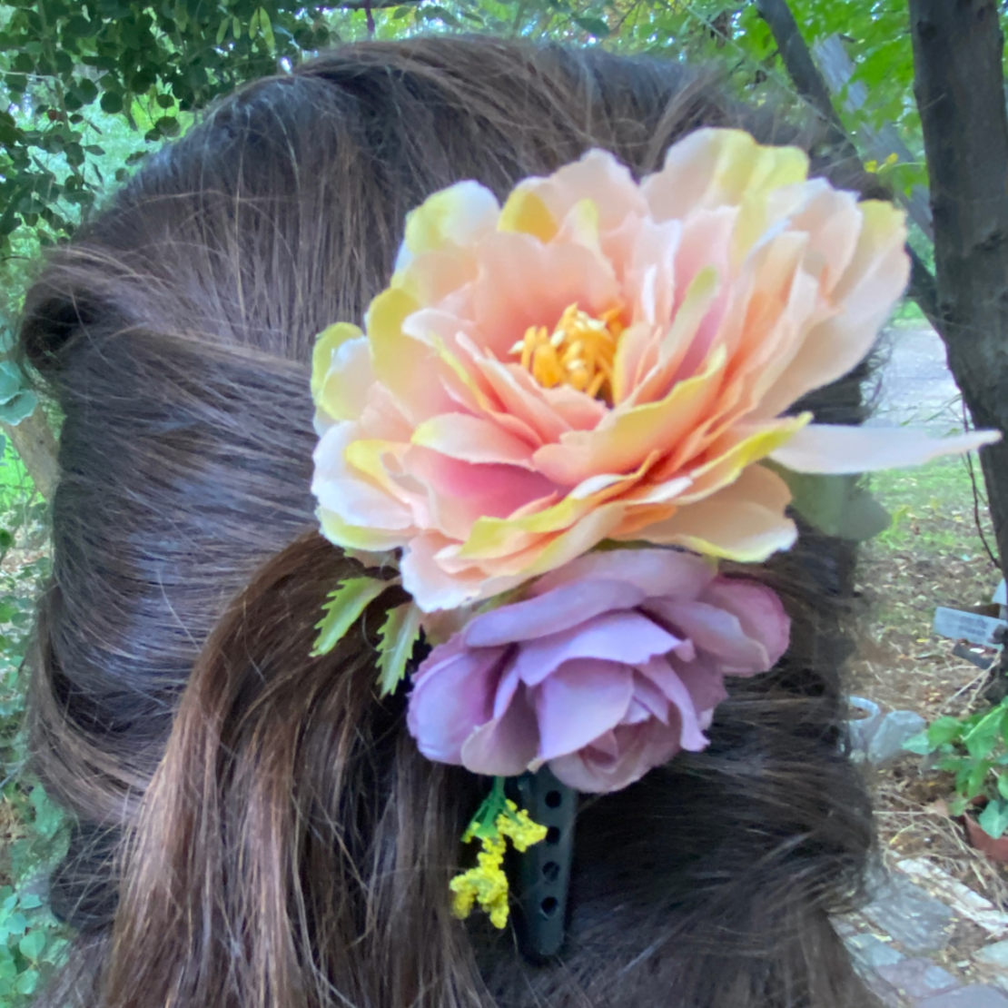 Flower hairclip - sunset