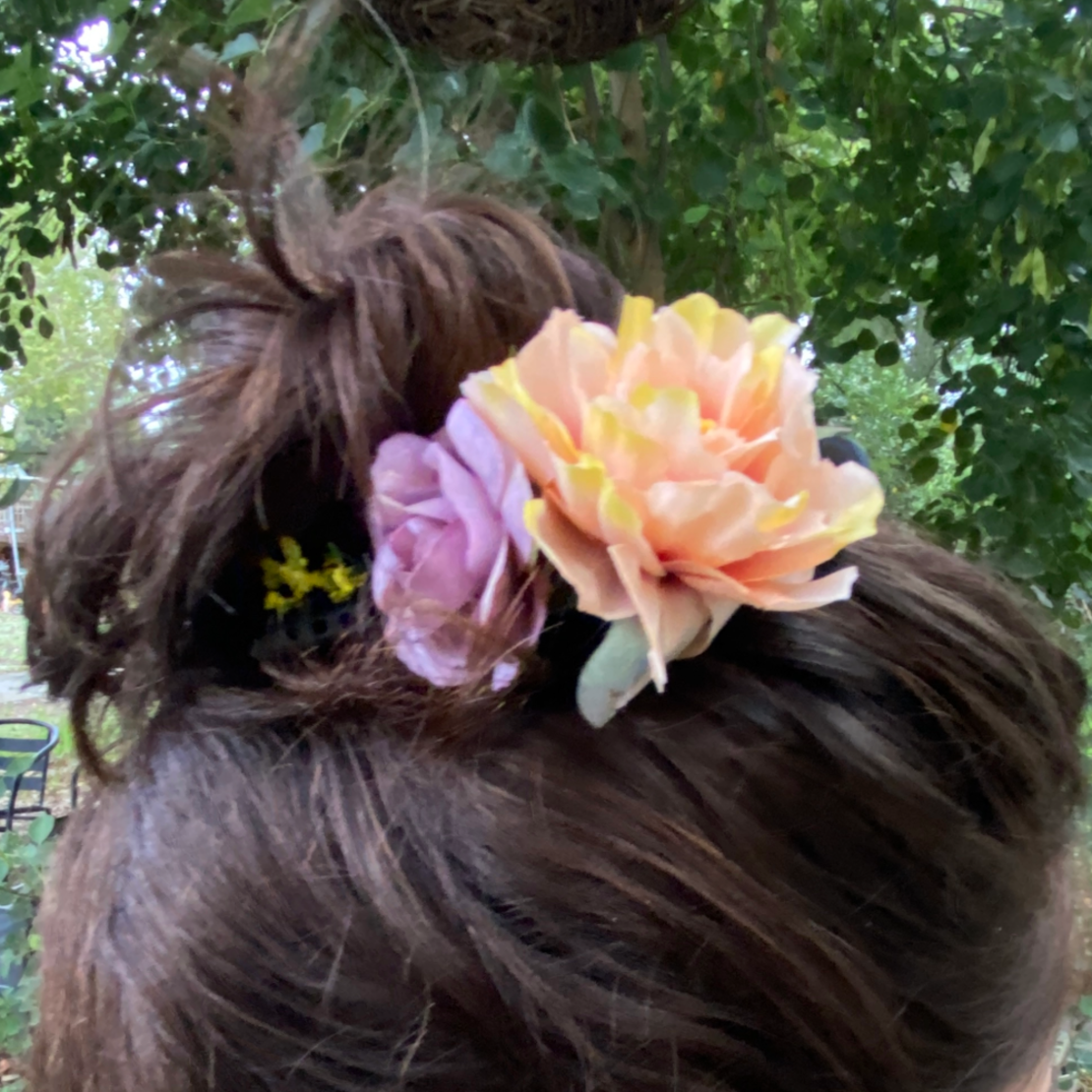 Flower hairclip - sunset