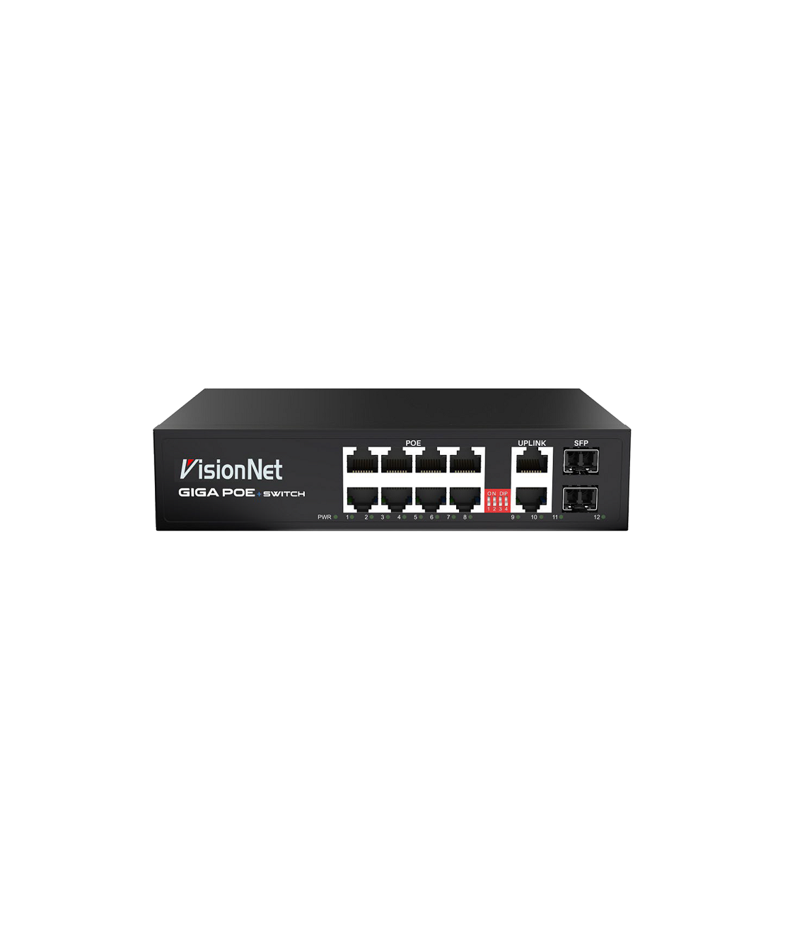 מתג תקשורת (סוויטצ') Visionnet 8 Port Gigabit PoE + 2 Uplink 120W
