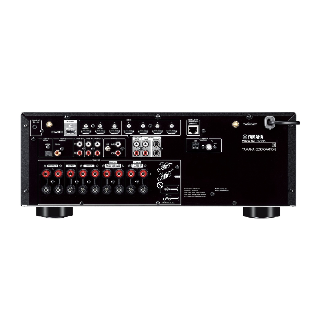 YAMAHA - RXV6 רסיבר קולנוע ביתי 7.2 ערוצים הספק W100 לערוץ