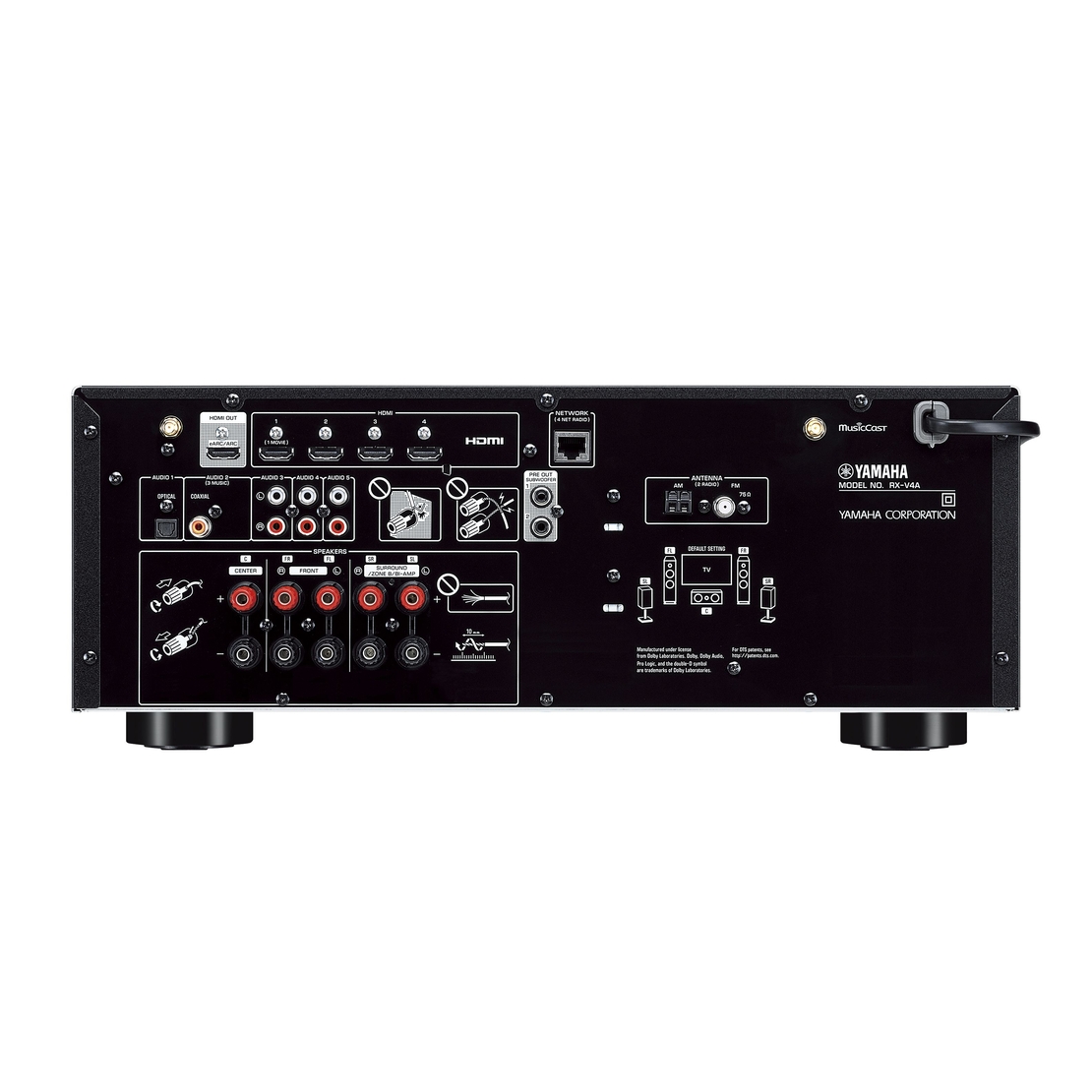 YAMAHA-RXV4 - רסיבר קולנוע ביתי 5.2 ערוצים 80W לערוץ