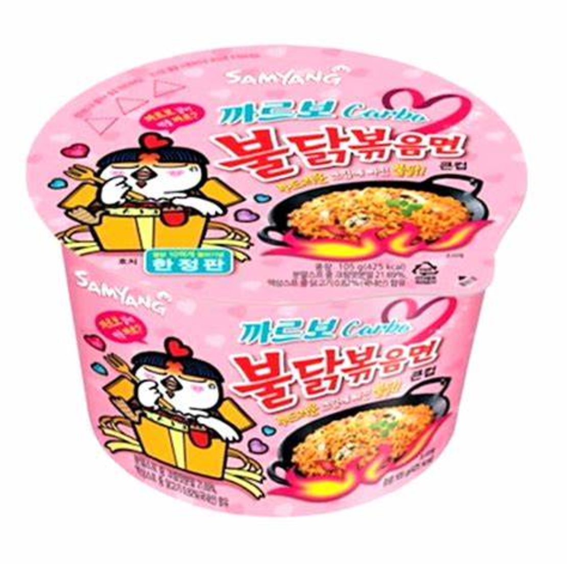 CARBO HOT CHICHKEN RAMEN BIG BOWL 105GR - אטריות ראמן להכנה מהירה בטעם עוף חריף קארבו 105 גרם