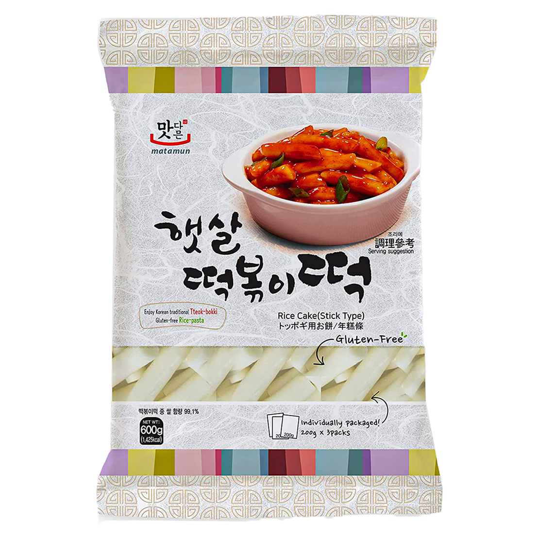 RICE CAKE [STICK TYPE] GLUTEN FREE 600GR - מקלות אורז דביק ללא גלוטן 600 גרם