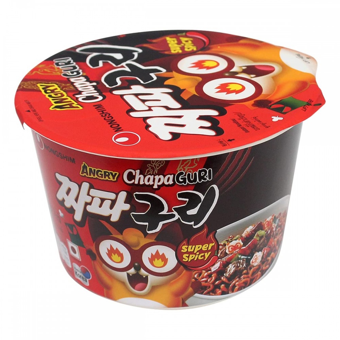 INSTANT NOODLES ANGRY CHAPAGURI SUPER SPICY FLAVOR 114GR - ערכה להכנת אטריות נודלס בטעם חריף במיוחד 114 גרם
