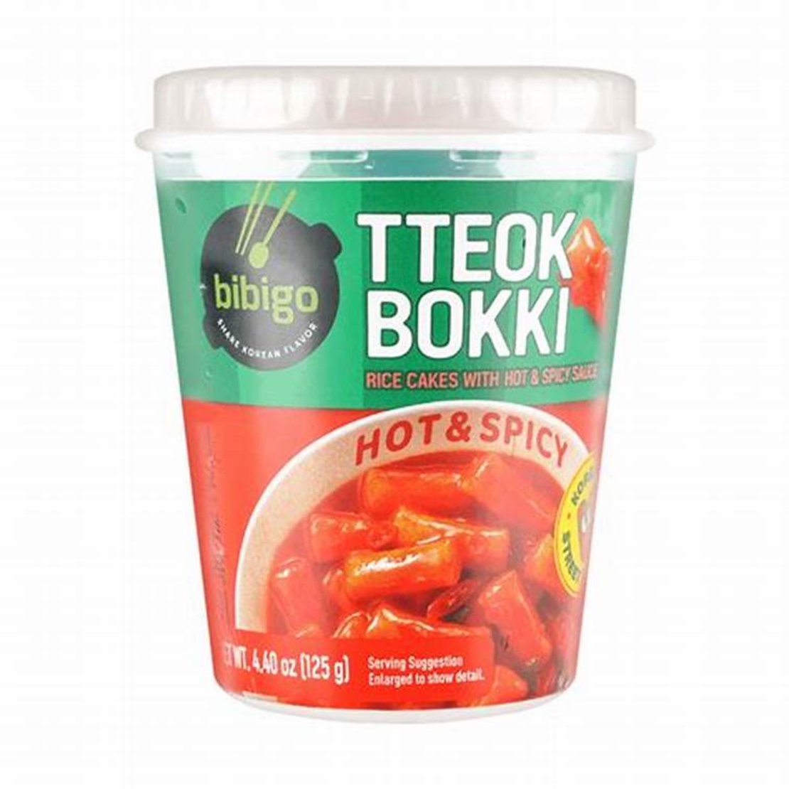 TTEOKBOKKI RICE CAKES WITH HOT AND SPICY SAUCE 125GR - תבשיל אצבעות אורז פיקנטי ברוטב להכנה מהירה 125 גרם