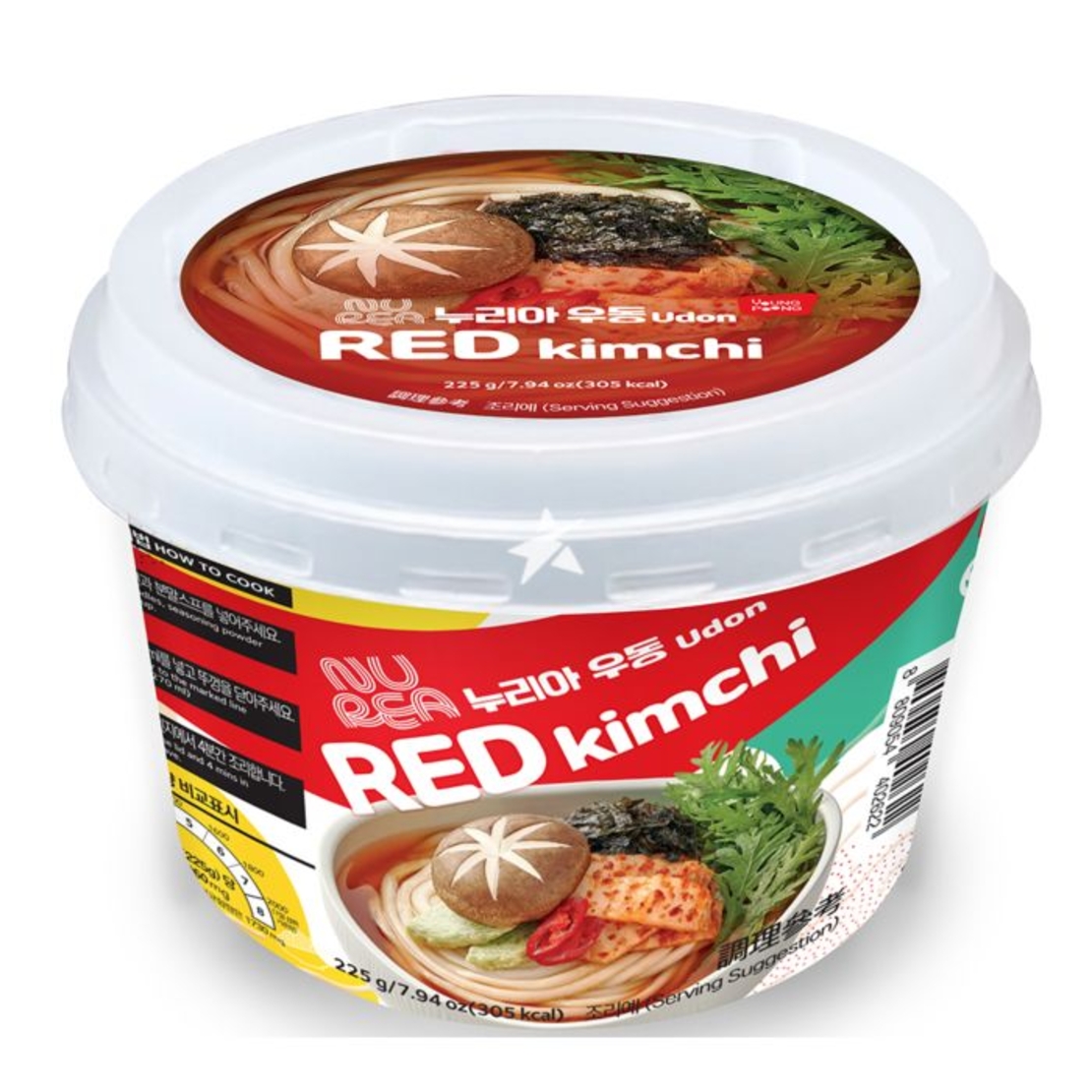 YOUNGPOONG NUREA NOODLE RED KIMCHI FLAVOR 225GR - ערכה להכנת תבשיל אטריות אודון בטעם קימצ'י 225 גרם