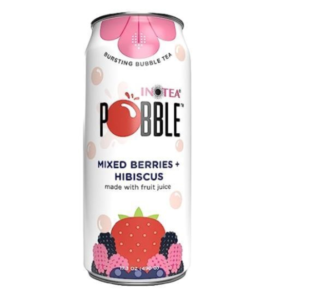 POBBLE MIXED BERRY 490GR - משקה בטעם תה היביסקוס ופירות יער עם  כדורי ג'ל 490 גרם