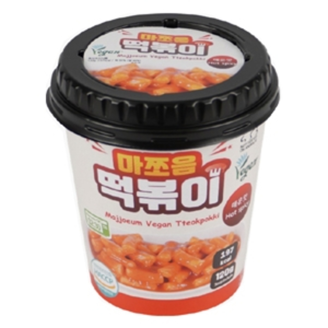 MAJJOEUM VEGAN TTEOKPOKKI HOT SPICY 120GR - בלקניות אורז להכנה מהירה בטעם חריף 120 גרם