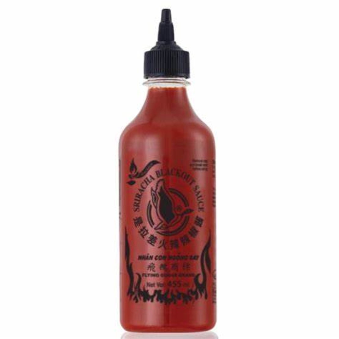 SRIRACHA BLACKOUT SAUCE 455ML - סריראצ'ה רוטב צ'ילי חריף בלאק-אוט 455מ
