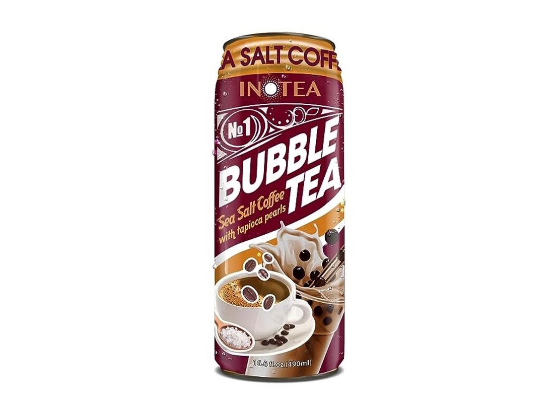 SEA SALT COFFEE BUBBLE TEA 490ML  - משקה בטעם תה ירוק קפה ומלח ים וכדורי ג'ל 490 מ