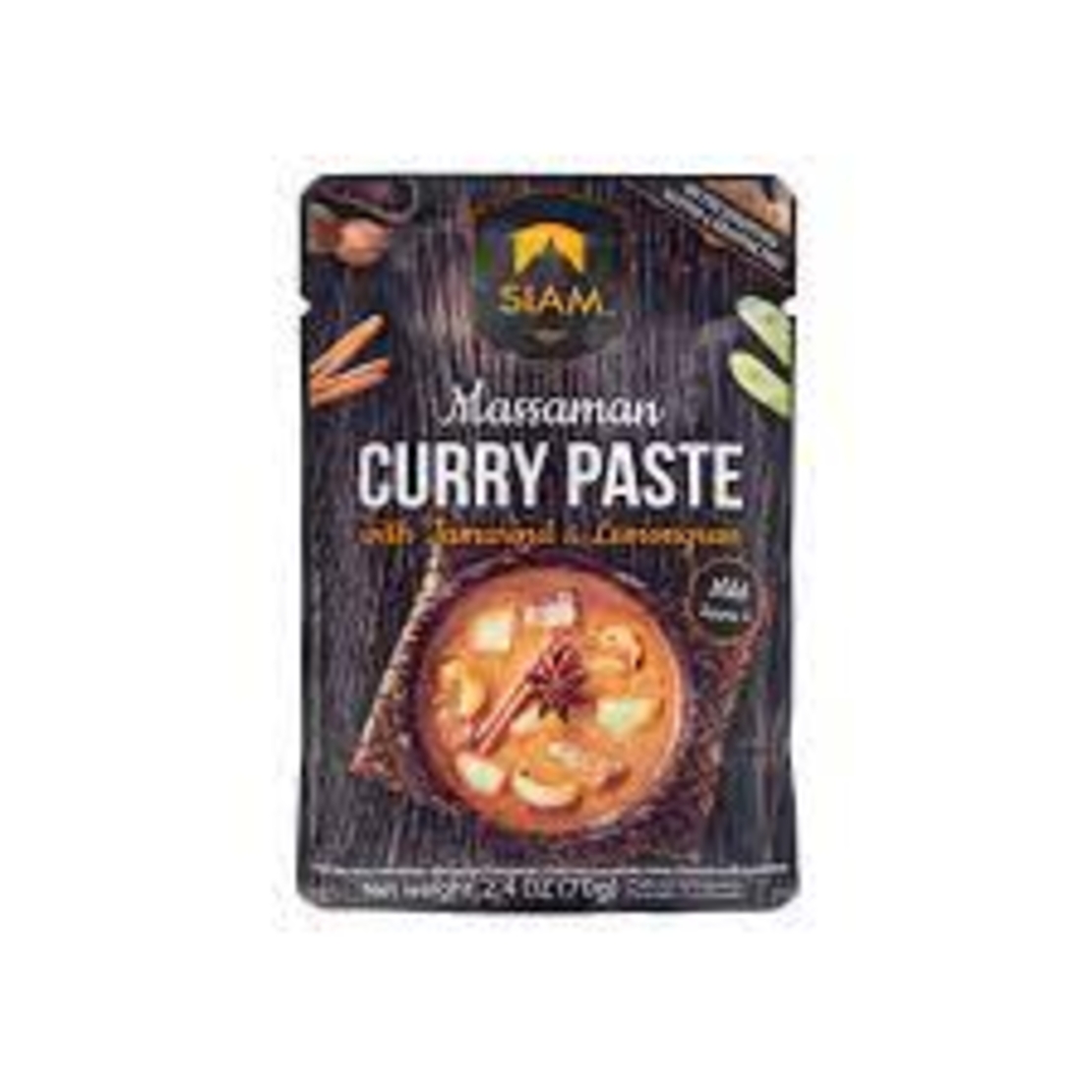 MASSAMAN CURRY PASTE WITH TAMAIND AND LEMONGRASS 70GRR  - רוטב קארי מאסמן תמרהינדי ולמון גראס 70 גרם