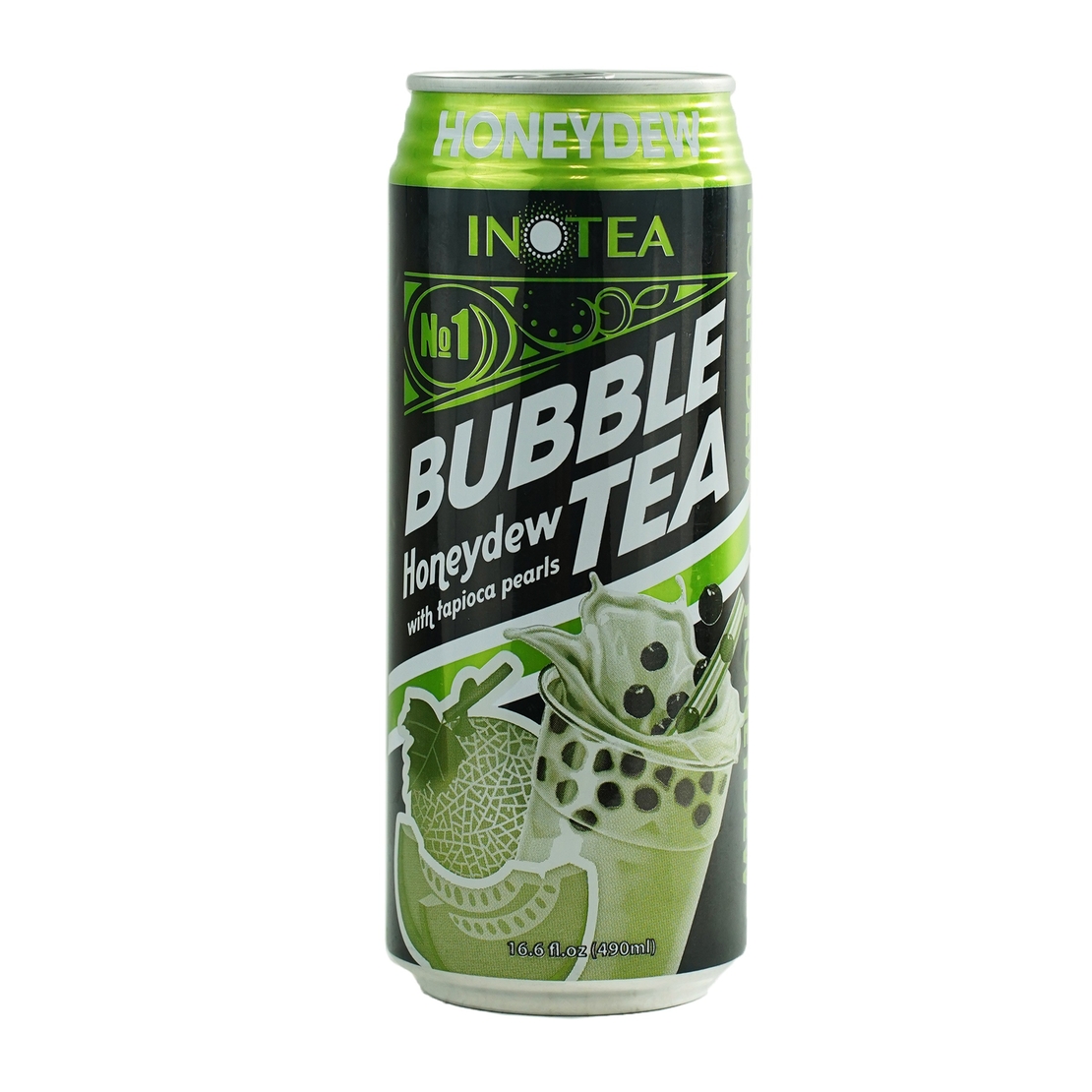 HONEYDEW BUBBLE TEA 490ML - משקה בטעם תה ירוק תפוח ומלון עם כדורי ג'ל 490מ